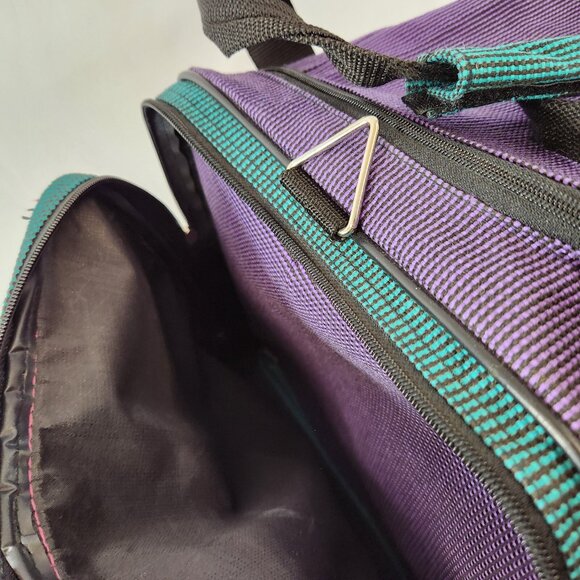 Dallas Cowboys Duffle Bag Helmet Star Logo Vtg 90s Purple Teal Gym Athletic - Picture 9 of 14